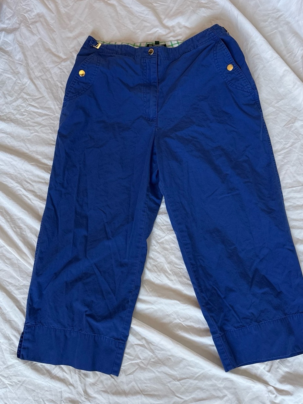 Ralph Lauren Royal Blue Capris with Gold Hardware